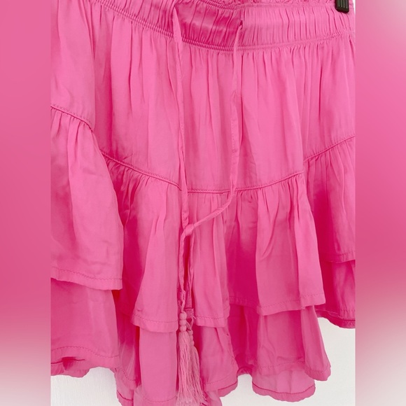 Aerie Pink Tiered Loose Flowy Skirt Pool To Party Skirt Size small - Picture 4 of 4